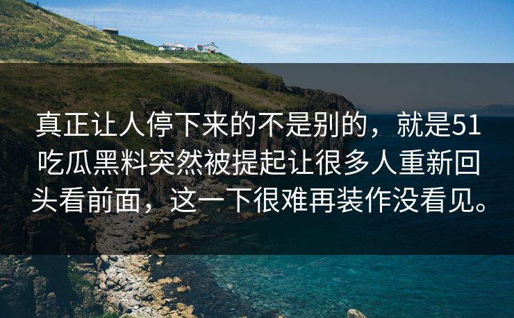 真正让人停下来的不是别的，就是51吃瓜黑料突然被提起让很多人重新回头看前面，这一下很难再装作没看见。